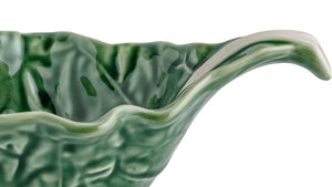 BORDALLO PINHEIRO Sauceboat 25 cm Cabbage Haindpainted Ceramics Green and white
