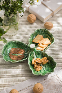 BORDALLO PINHEIRO Olive Dish 21,5 cm Cabbage Haindpainted Ceramics Green and white