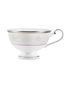 NARUMI Tea Cup and Saucer 230 ml Nocturne Platinum, Porcelain, White