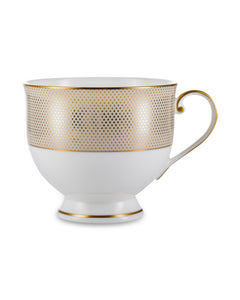 NARUMI Tea Cup and Saucer 240 ml Gold Diamond, Porcelain, White