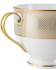 NARUMI Tea Cup and Saucer 240 ml Gold Diamond, Porcelain, White