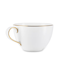 NARUMI Tea Cup and Saucer 280 ml Gold Line, Porcelain, White