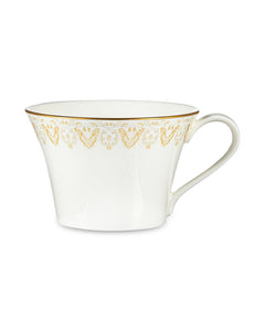 NARUMI Tea Cup and Saucer 270 ml Aurora Champagne Gold, Porcelain, White