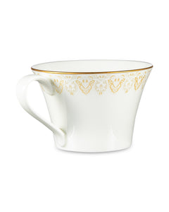 NARUMI Tea Cup and Saucer 270 ml Aurora Champagne Gold, Porcelain, White