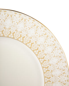 NARUMI Plate Flat Rim 27 cm Aurora Champagne Gold, Porcelain, White