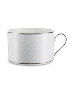 NARUMI Tea Cup and Saucer 270 ml Caviar White, Porcelain, White