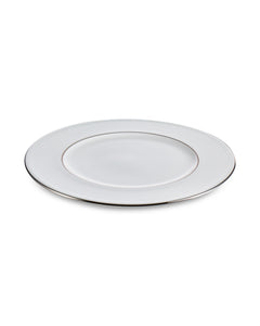 NARUMI Flat Rim Plate 21 cm Caviar White, Porcelain, White