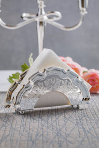 QUEEN ANNE Napkin Holder 17 cm Chippendale, Stainless Steel, Silver-Plated