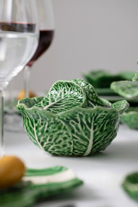 BORDALLO PINHEIRO Tureen 3,0 L Cabbage Haindpainted Ceramics Green and white