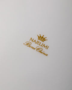 NARUMI Plate 23 cm Glowing Gold, Porcelain, White